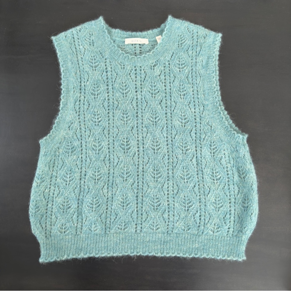 DÔEN Adriana vest -- Bleu menthe / L - Picture 3 of 8